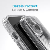 Speck iPhone 15 Plus Case - ClickLock No-Slip Interlock, Built for MagSafe, Drop Protection Grip - for iPhone 15 Plus, iPhone 14 Plus - 6.7 Inch Phone Case - Presidio Lux Grip Clear/Platinum Glitter